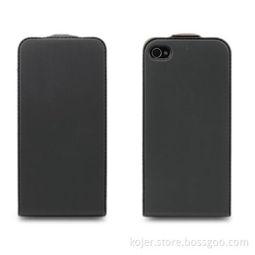 Leather Case for Apple's iPhone 4, with Magnetic Tab, Fine Electronic Embossed Fake Lines